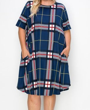Blue Plaid Dress