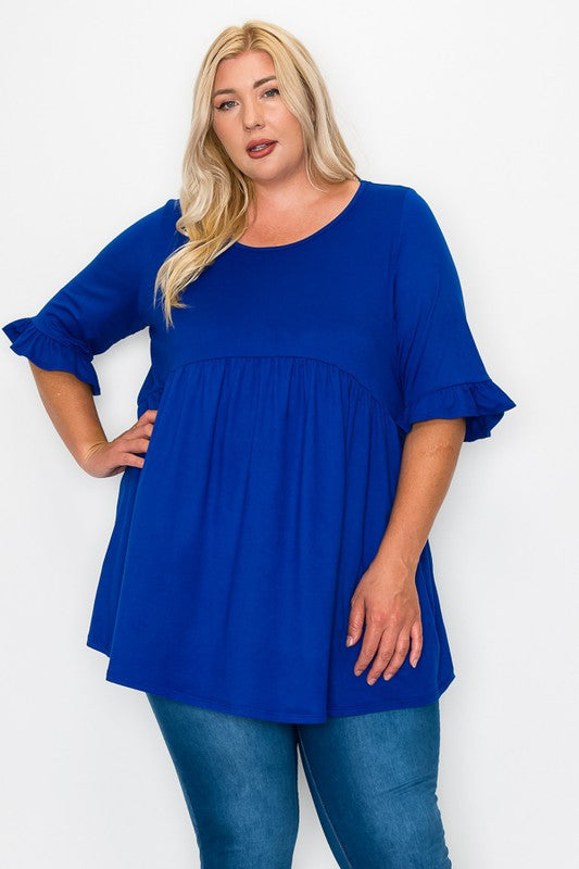 PSFU Blue Babydoll  Shirt Top Tunic