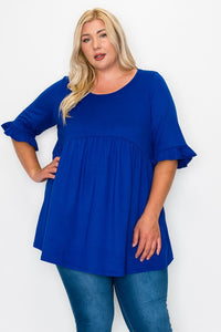 PSFU Blue Babydoll  Shirt Top Tunic