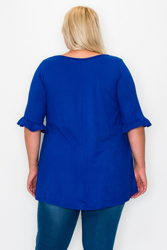 PSFU Blue Babydoll  Shirt Top Tunic
