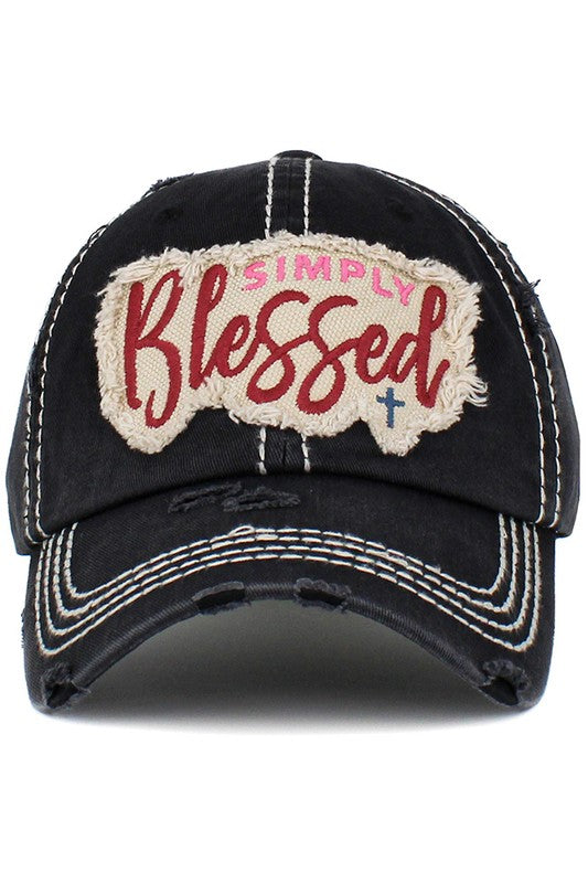Simply Blessed Distressed Baseball Hat