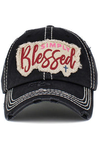 Simply Blessed Distressed Baseball Hat