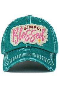 Simply Blessed Distressed Baseball Hat