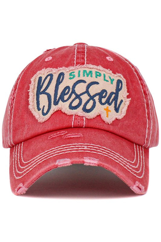 Simply Blessed Distressed Baseball Hat