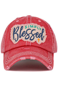 Simply Blessed Distressed Baseball Hat