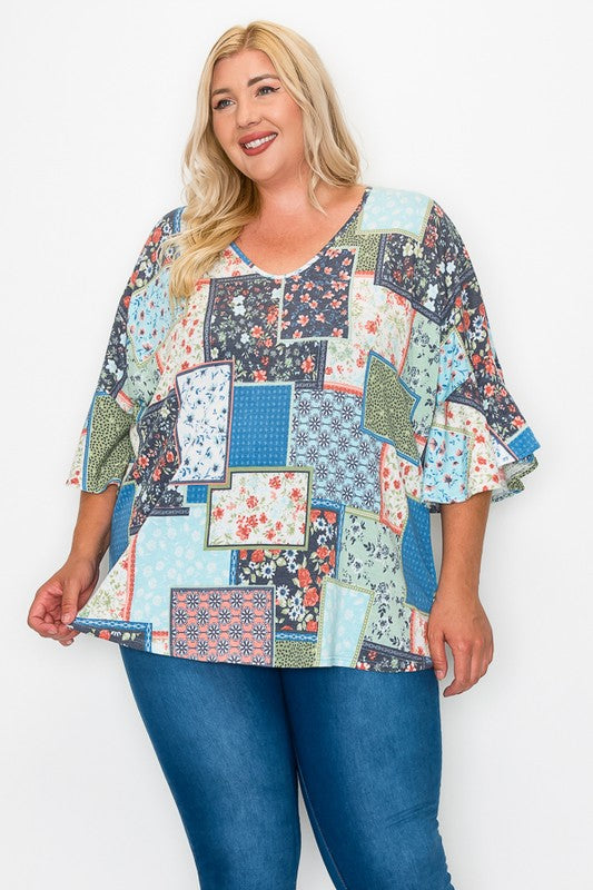 PSFU Floral Patchwork Top