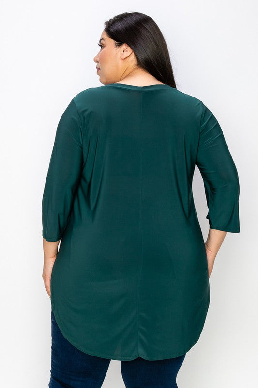 PSFU Hunter Green Curve Bottom Shirt Top