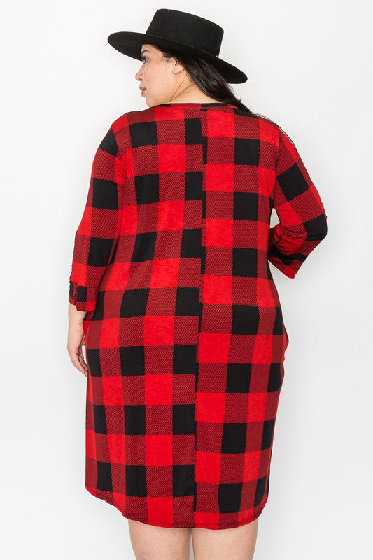 Red & Black Buffalo Plaid Dress Plus Size For Us Red & Black Buffalo Plaid Dress Plus Size For Us