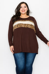 PSFU Brown Leopard Sparkle Top