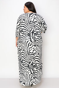 PSFU Black & White Zebra Maxi Dress