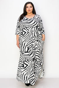 PSFU Black & White Zebra Maxi Dress