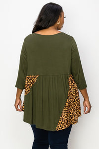 PSFU Green Leopard Shirt Top