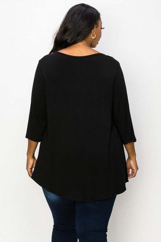 PSFU Black Leopard Contrast Shirt Top