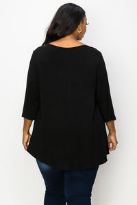 PSFU Black Leopard Contrast Shirt Top