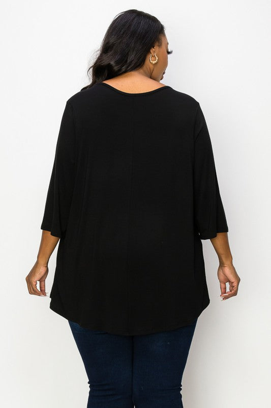 PSFU Black Houndstooth Shirt Top
