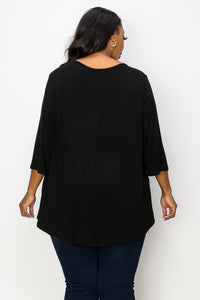PSFU Black Houndstooth Shirt Top