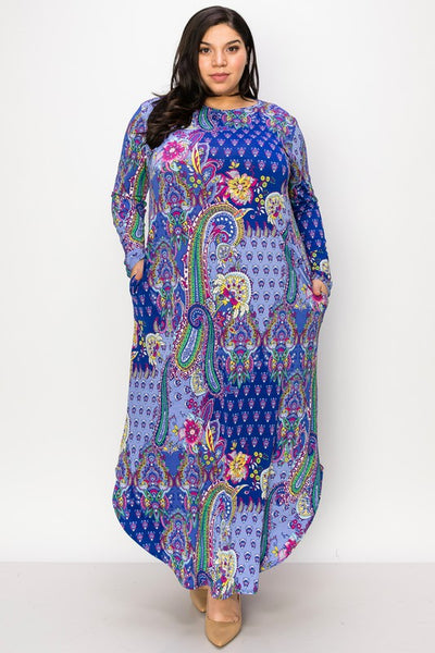 strapless open back dress Lavender Purple Paisley Maxi Dress – Plus Size For Us