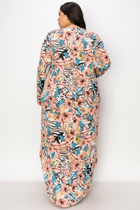 Hawiian Style Beautiful Floral Print Maxi Dress