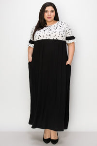 Black & White Star Print Maxi Dress