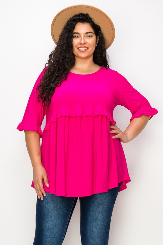 PSFU Magenta Babydoll Shirt Top