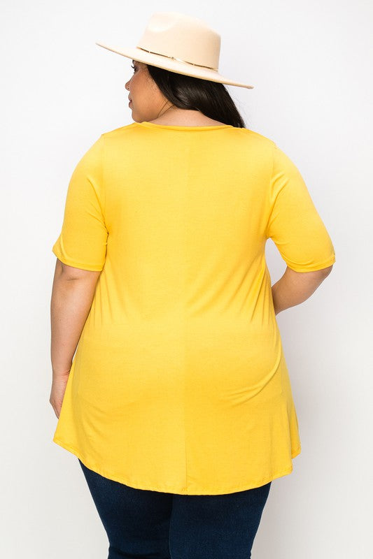 Yellow Lemon V Neck Shirt Top