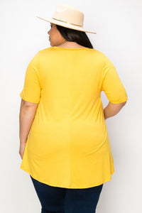 Yellow Lemon V Neck Shirt Top