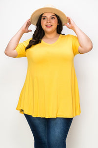 Yellow Lemon V Neck Shirt Top