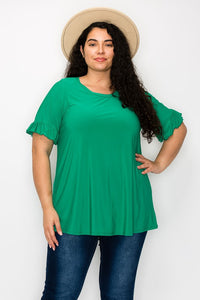 Beautiful PSFU Solid Green Shirt Top