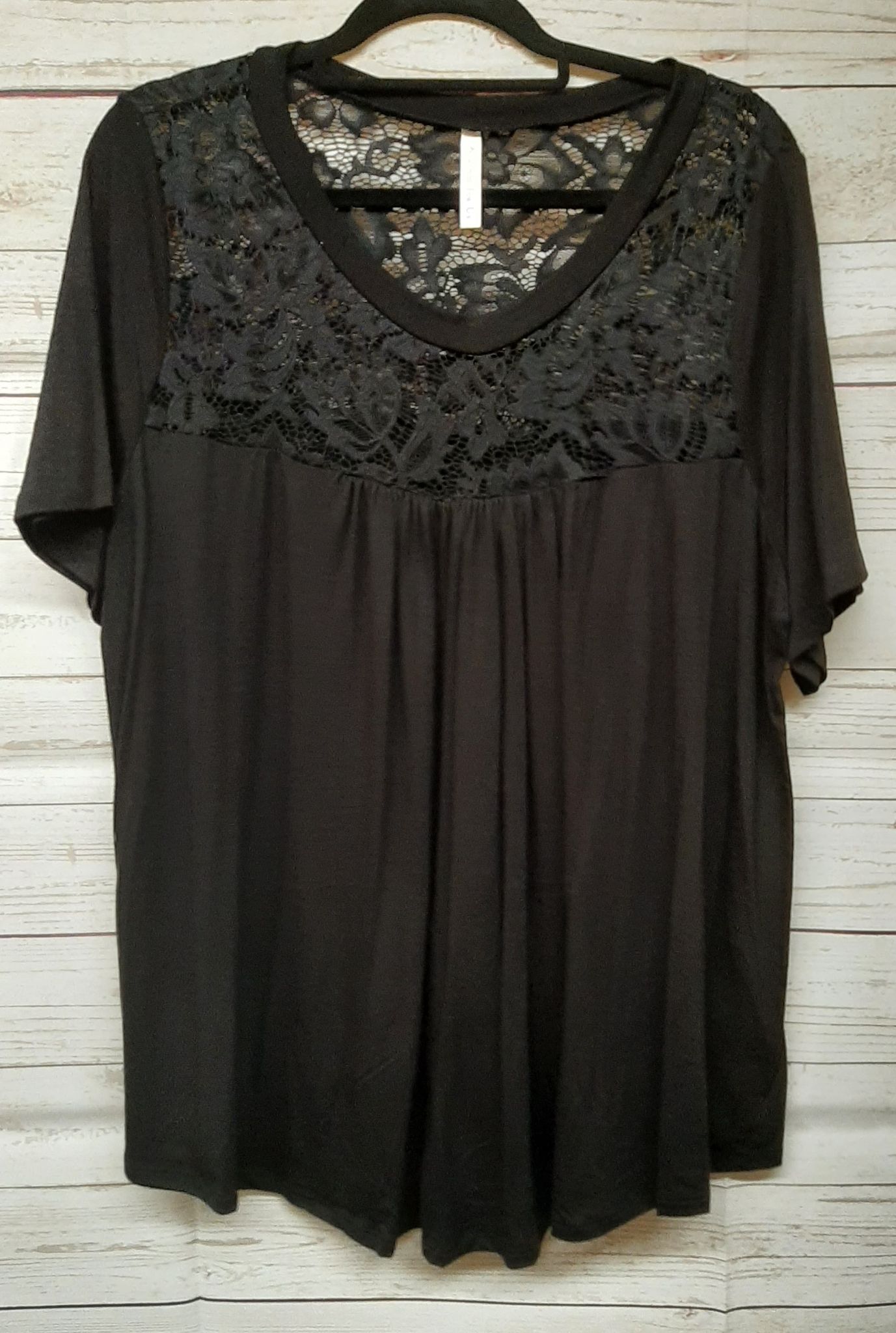 PSFU Gorgeous Date Night Black Lace Shirt Top