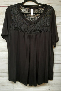 PSFU Gorgeous Date Night Black Lace Shirt Top