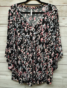 PSFU Black Pink Leopard Top