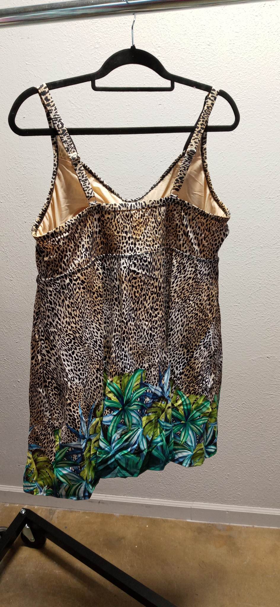 Leopard Floral One Piece Swim Bathing Suit