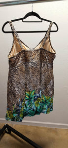 Leopard Floral One Piece Swim Bathing Suit