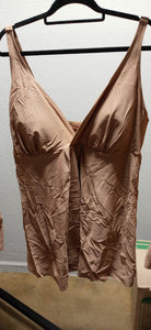 Beige One Piece Swim Bathing Suit