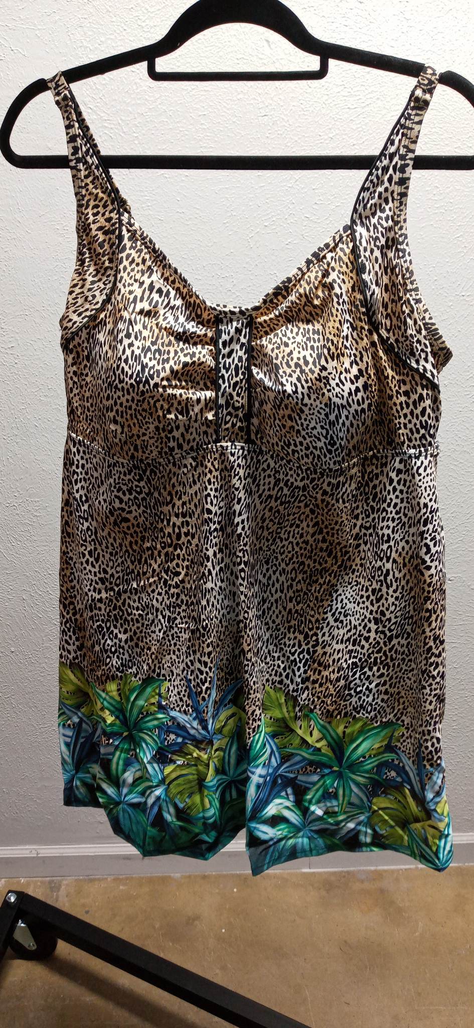 Leopard Floral One Piece Swim Bathing Suit