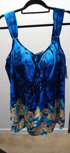 Blue Floral 2 Piece Bathing Swim Suit