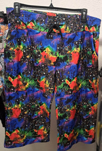 Acid Wash Tie Dye Capri Gauchos
