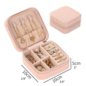 Pink Or Black 1pc Jewelry Box, Travel Portable Jewelry Organizer