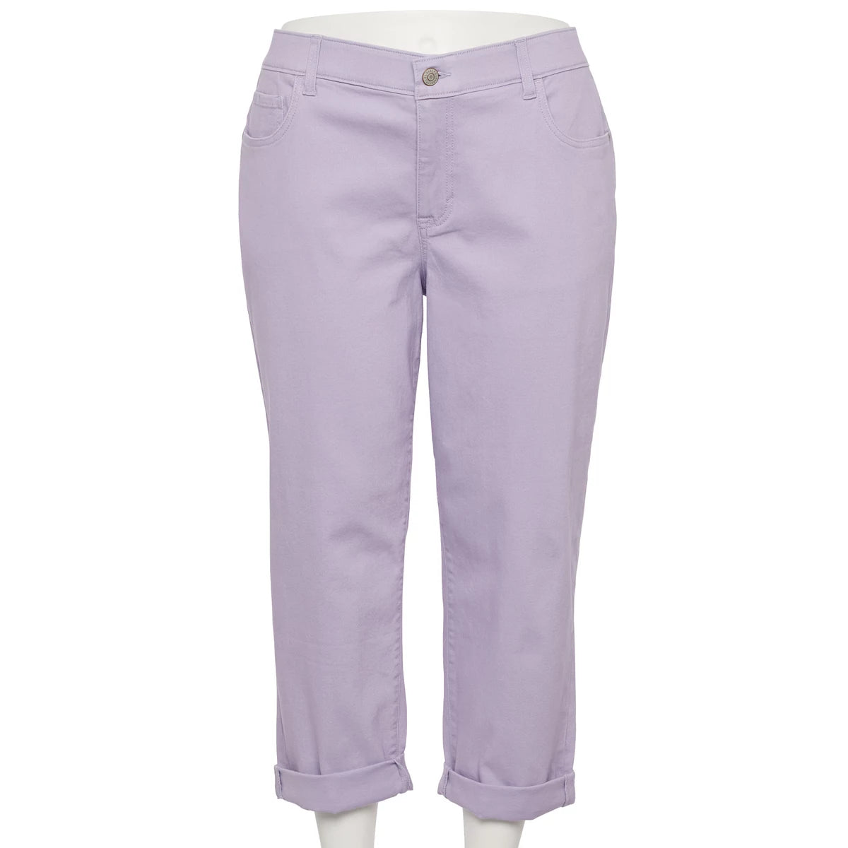Light Purple Premium Rolled Girlfriend Jeans