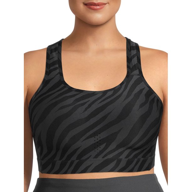Black Zebra Sports Bra Plus Size For Us