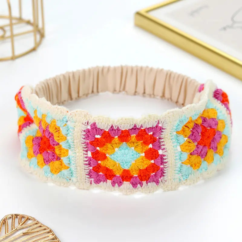 Boho Crochet Elastic Headband