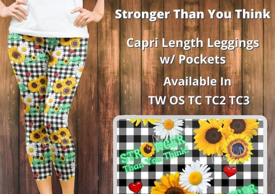 Sunflower Plaid Stronger Than You Think Capris