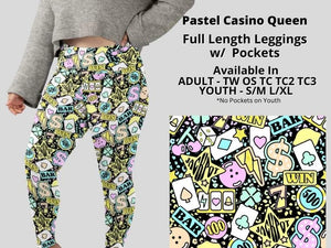 Pastel Casino Queen Full Length Leggings w/ Pockets