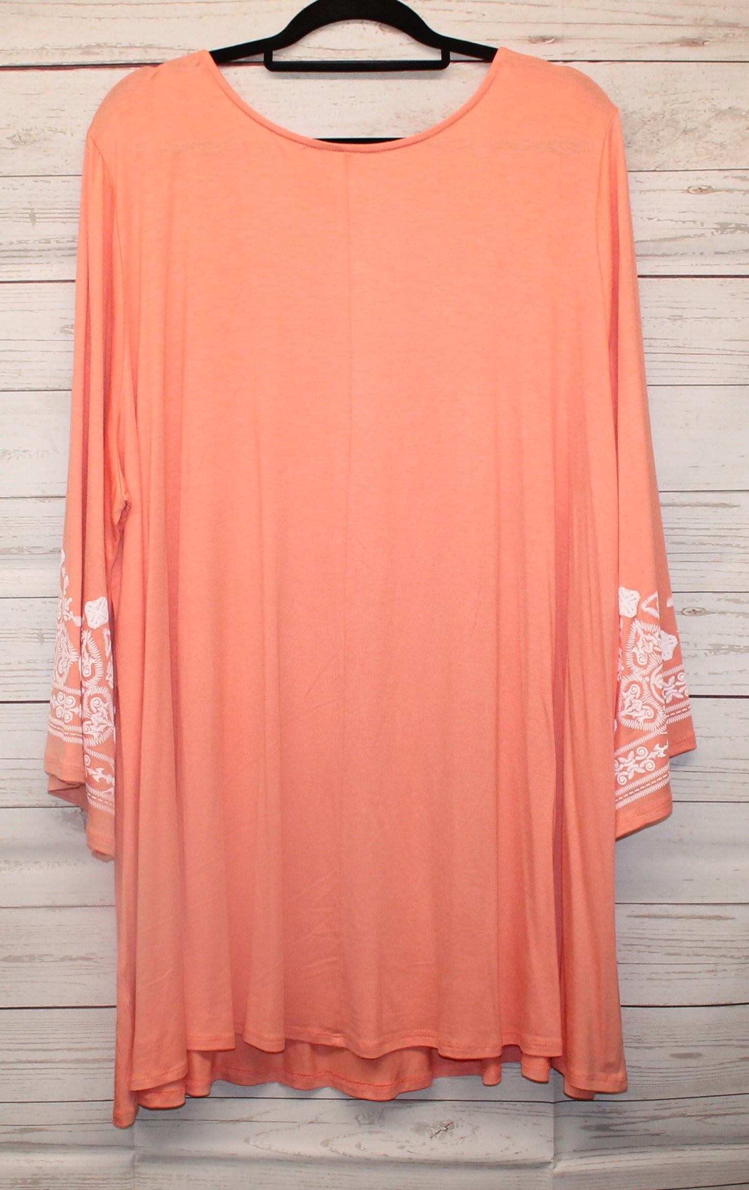 Orange w Gorgeous White Lattice Accent Top