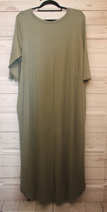 PSFU Green Maxi Dress w Pockets