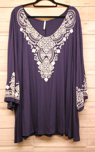PSFU Navy Blue w White Lattice Sleeves