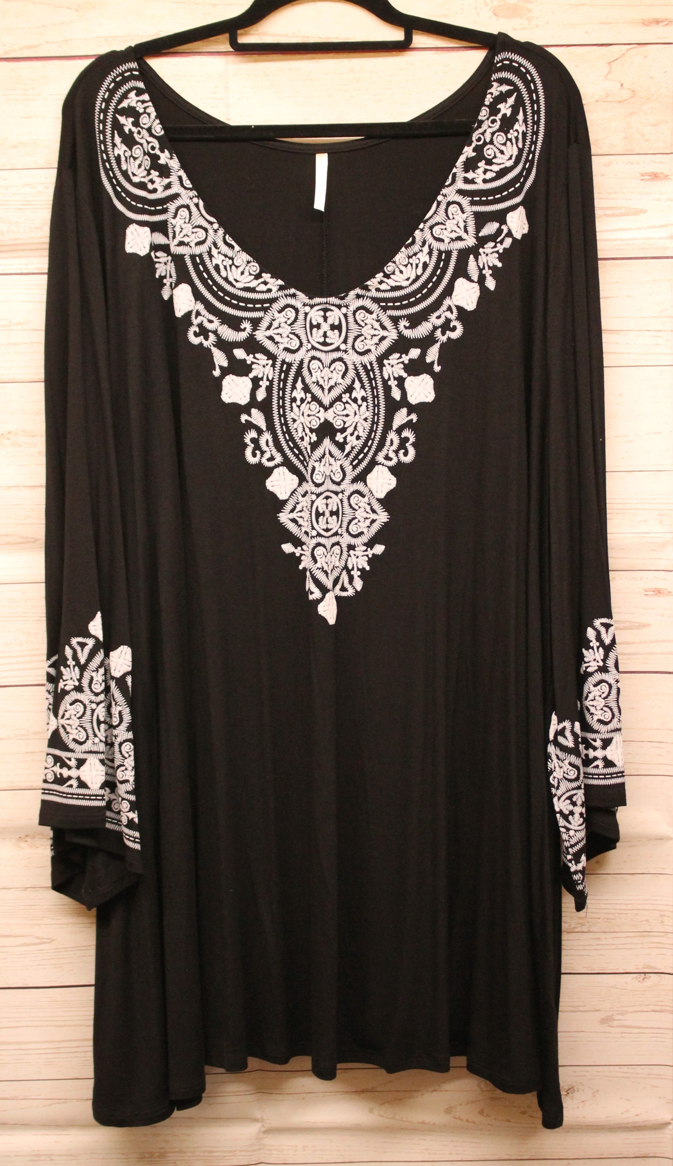 PSFU Black w White Lattice Top Tunic