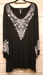 PSFU Black w White Lattice Top Tunic