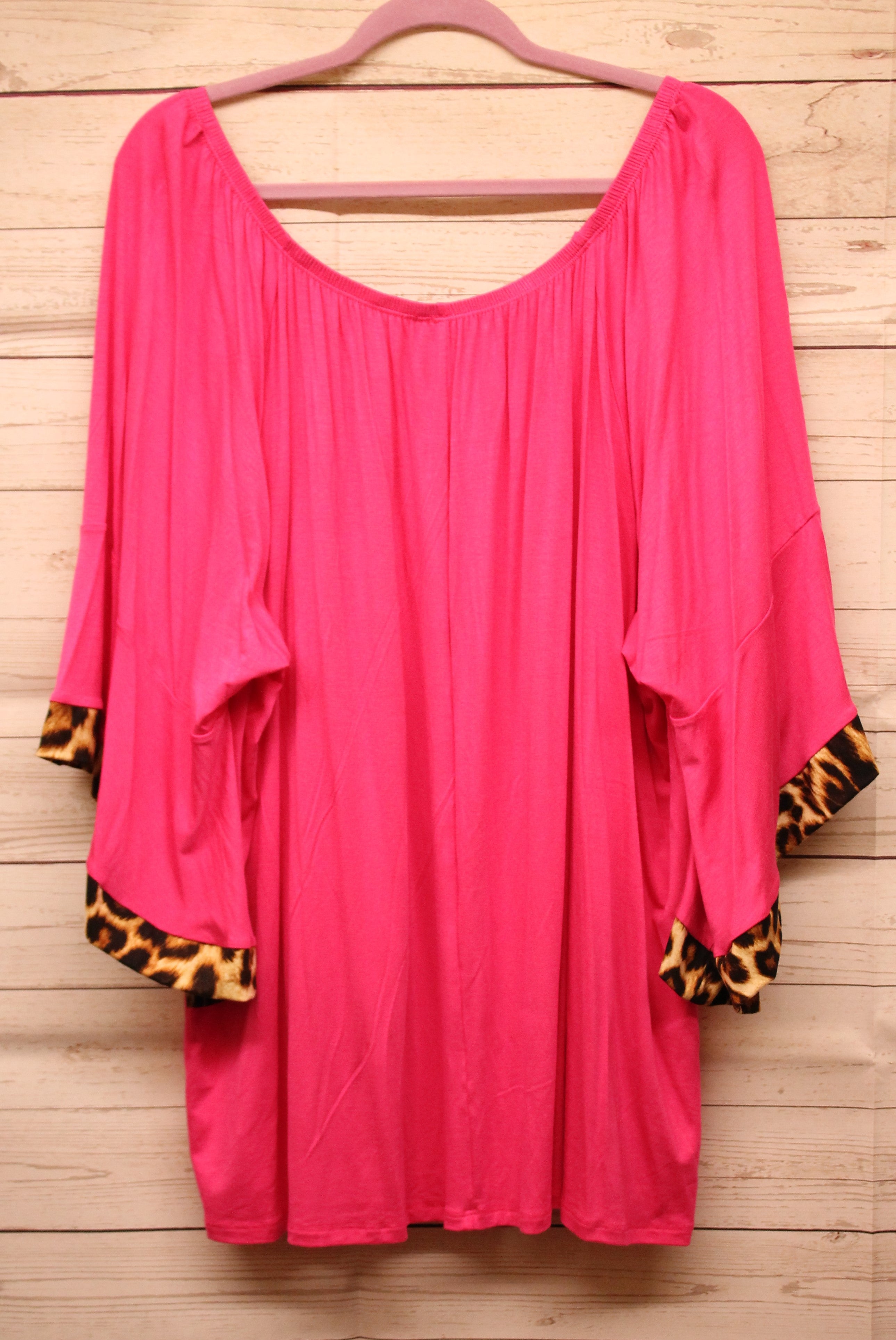 PSFU Pink w Leopard Trim Top