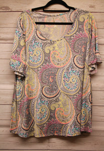 PSFU Gray Paisley Top